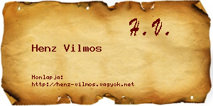 Henz Vilmos névjegykártya