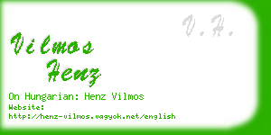 vilmos henz business card